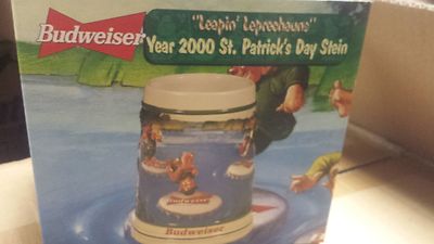 Anheuser Busch  AB  Budweiser bud  stein  2000 St Patricks  cs411  Free Shipping