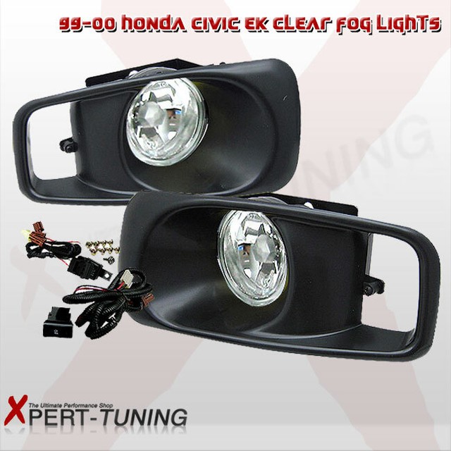 Fits 9900 Honda Civic EK JDM Driving Fog Lights Lamps Kit Clear Lens
