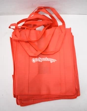 Lot of 10 Otis Spunkmeyer Grocery Tote Bags Red Reusable Heavyweight Set