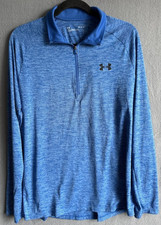 Under Armour Sweater Men Medium Blue Performance Loose 1/4 Zip Long Sleeve