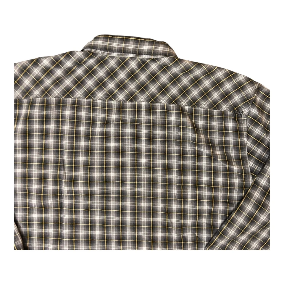 5.11 Tactical Men's Extra Large Plaid Long Sleeve Button Up Shirt Gray Yellow - Image 3 of 4