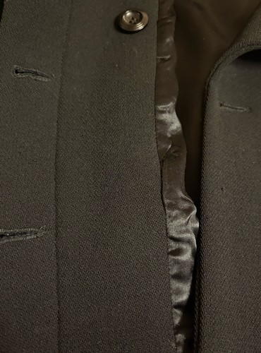 BARBARA BUI Paris 100% Laine Wool Coat Hidden Buttons Women’s Size 42 Black - Picture 9 of 9
