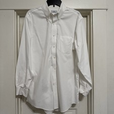 Brooks Brothers 346 Dress Shirt Mens 16 32/33Cream Button Down 100 Cotton