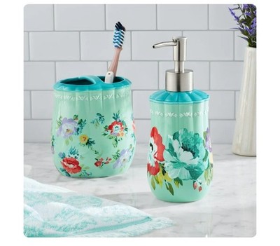 The Pioneer Woman Sweet Romance Stoneware 2 Pc Bath Accessories Set