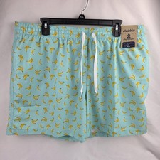 Chubbies Men's XXL Teal And Banana Print Trunks 5.5" Inseam NWT