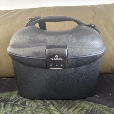 Samsonite Vintage Kosmetikkoffer schwarz Hartschale Make-up Reise Zahlenschloss