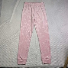 Juicy Couture Pink Velour Embellished Pants Girl's Sz 10 Pajama Y2K Velvet