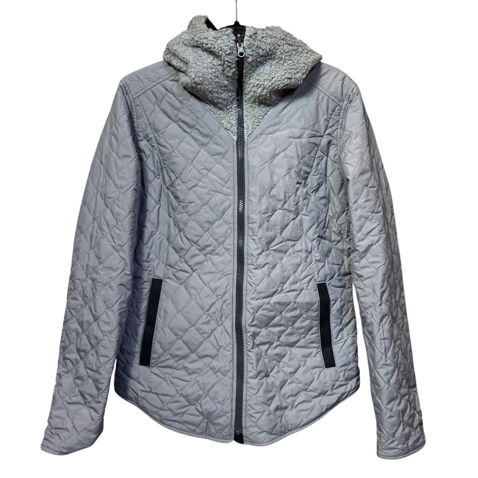 Chaqueta Abrigo Patagonia Vegabunda Reversible M Negro Gris Mezcla Lana Merino Con Capucha Foto 2 de 4