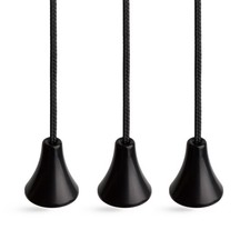 Bathroom Light Pull Cord String, Black Cord, Connector and Acorn. Pack of Three