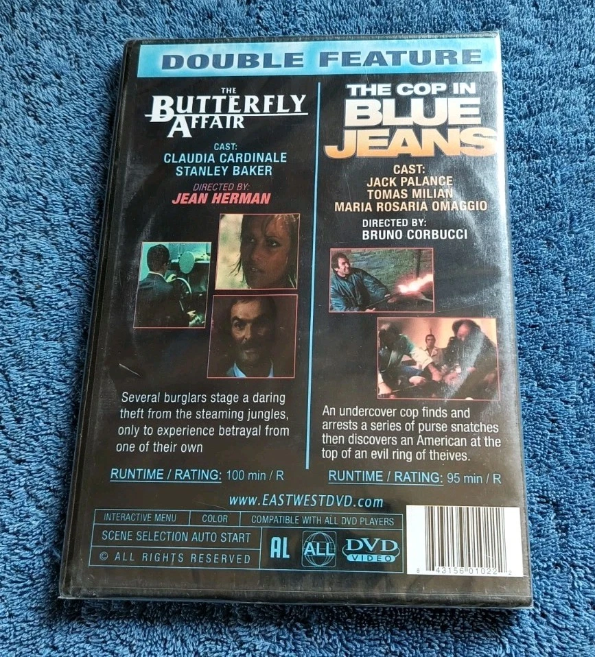 The Butterfly Affair The Cop In Blue Jeans DVD East West Double Feature Sealed - Image 2 of 2
