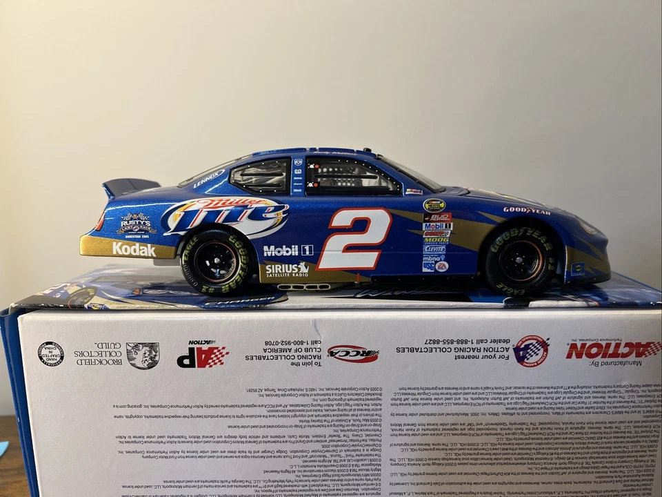 🔥 Rusty Wallace 2005 #2 Miller Lite última carrera 1:24 acción 1 de 360 Club Car sin usar, en caja Foto 4 de 4