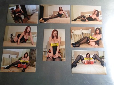 Alexis Faye Black Corset, Stockings & High Heels Prints x8 *Nude*