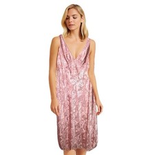 Vintage Lucie Ann Pink Slip Dress Medium Satin Lace Lingerie 60s Nightgown Glam