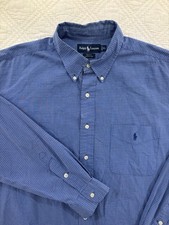 Polo Ralph Lauren Blake Button Down Shirt Mens XL Long Sleeve Blue Plaid Check