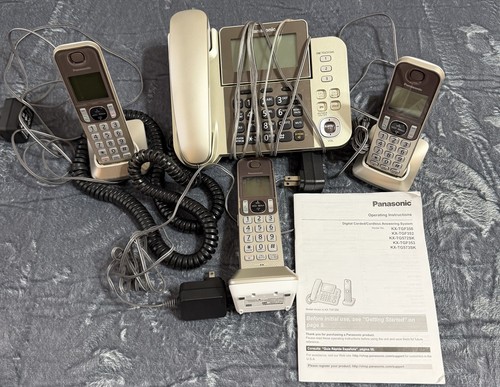 Panasonic KX-TGF350 Corded Cordless Phone System 4 Handsets Answering Machine