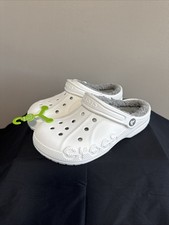 CROCS Zoccolo Unisex Classico Foderato Fuzzy Bianco Uomo 7, Donna 9 Nuovo con etichette (373)