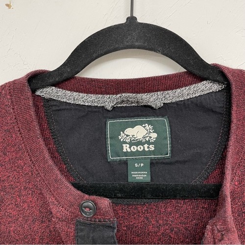 Roots Canada Burgundy Henley Thermo Herren Hemd S Herbst Langarm warm kuschelig - Bild 2 von 9