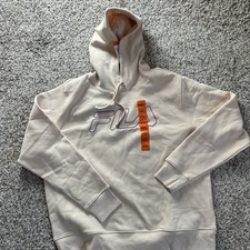 Fila Womens Cream Embroidered Logo Fleece Hoodie Sweatshirt XXL NWT