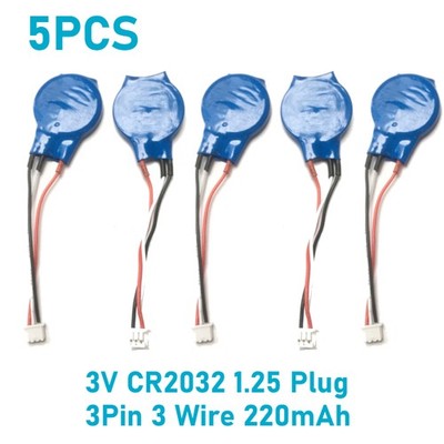 5x 1.25 Plug Button Battery 3 Wire For Laptop Motherboard Notebook Computer KTS