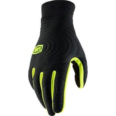 100% Brisker Xtreme Gloves - Black/Fluo Yellow - Large 10030-00003
