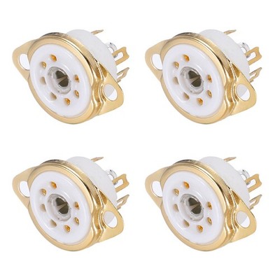 4 Pack 7pin Tube Socket Ceramic Vacuum Tube Protect Tube Pin Socket White