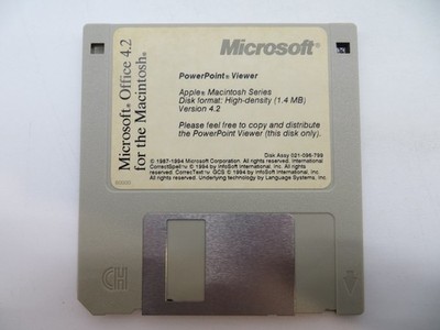 Microsoft Office 4.2 for the Macintosh Power Point Viewer V4.2 3.5'' Floppy Disk
