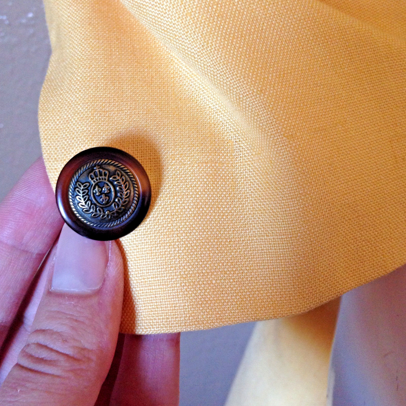 Talbots Sz 4 Solid Yellow Blazer Single Button Ja… - image 9