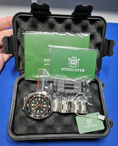 Steeldive SD1970C Turtle Captain Willard NH35 Seiko Sapphire Watch Black Orange