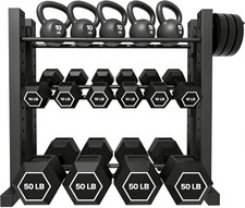 3-Tier Dumbbell Rack Stand Only, Weight Rack for Home Gym Dumbbells, Adjustable