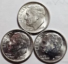 1946 1954 1959D BU Silver Roosevelt Dimes (3 coins) Free Shipping