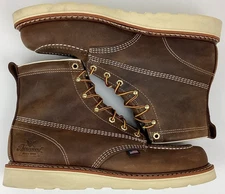 Thorogood 814-4203 Men's 6" Leather Moc Soft Toe Work Boots Brown Size 11.5 D