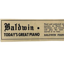1936 Baldwin Piano Advertisement Musical Instruments Cincinnati Ohio E17D