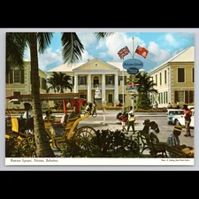 Vintage Postcard Rawson Square Nassau Bahamas Unposted Historic View Scenic
