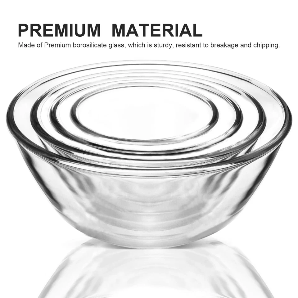 Glass Mixing Bowls with Lids, 4 Packs Glass Bowl Set, Nesting Bowls for Meal ... - Image 3 of 4