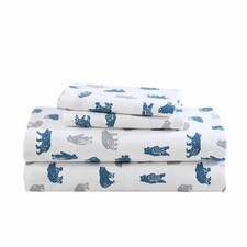 Eddie Bauer- King Sheet Set, Warm Breathable Cotton Flannel Bedding with Deep...