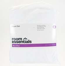 Microfiber Sheet Set Twin/Twin XL Size Room Essentials White - Brushed Soft -NEW