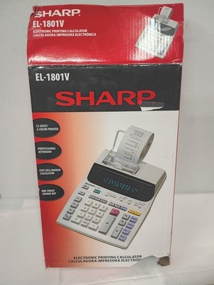 Sharp EL-1801V 12-Digit Printing Calculator Desktop Adding Machine 