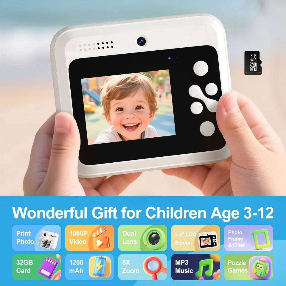 OTJ Kids Camera Instant Print - 1080P Kids Instant Cameras That Print Photos ... - Image 2 of 4
