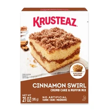 (6 pack) Cinnamon Swirl Crumb Cake and Muffin Mix, 21 oz Box