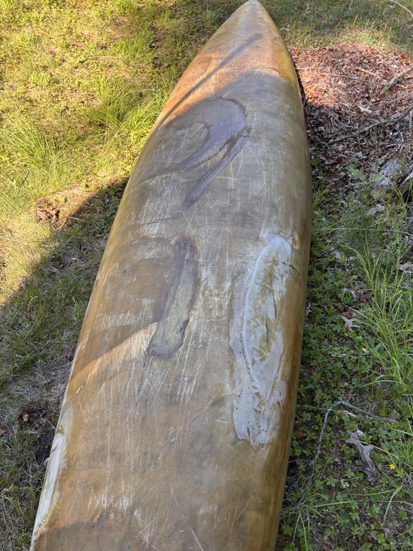 Vintage Clear-Skin 13' made with Kevlar Kayak – Golden Patina Decor, Hanging Art