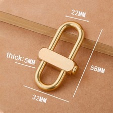 1pc Brass Keychain Lock 58 32 22mm Double Rings Connector Leather Craft Hardware