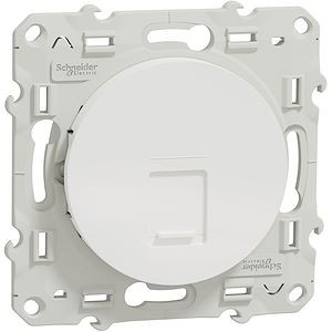 Prise RJ45 Schneider Odace blanche cat 5 UTP pour reseau telephone et box