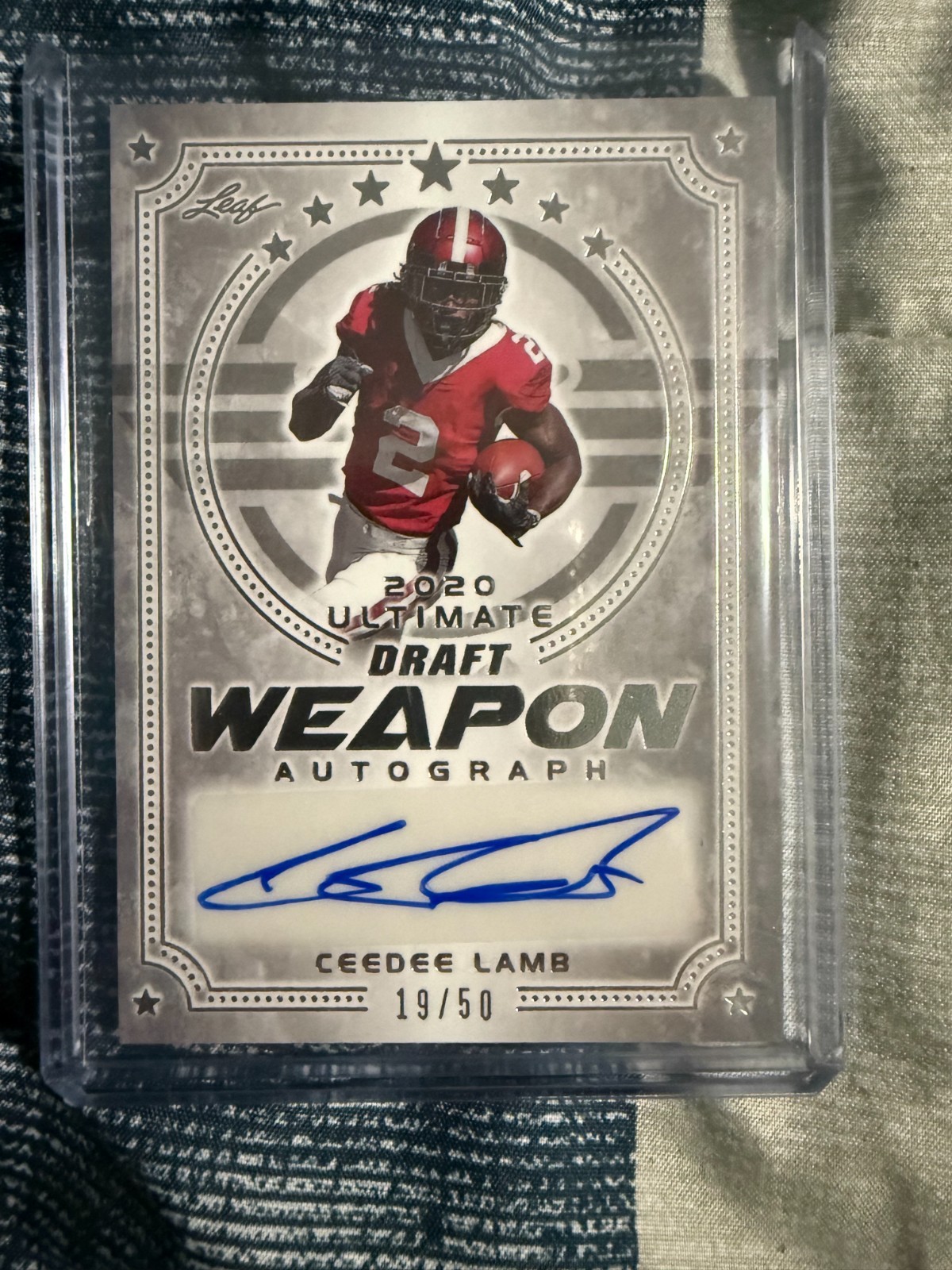 CeeDee Lamb Leaf Ultimate Draft Ultimate Weapon Autographs #CDL Base