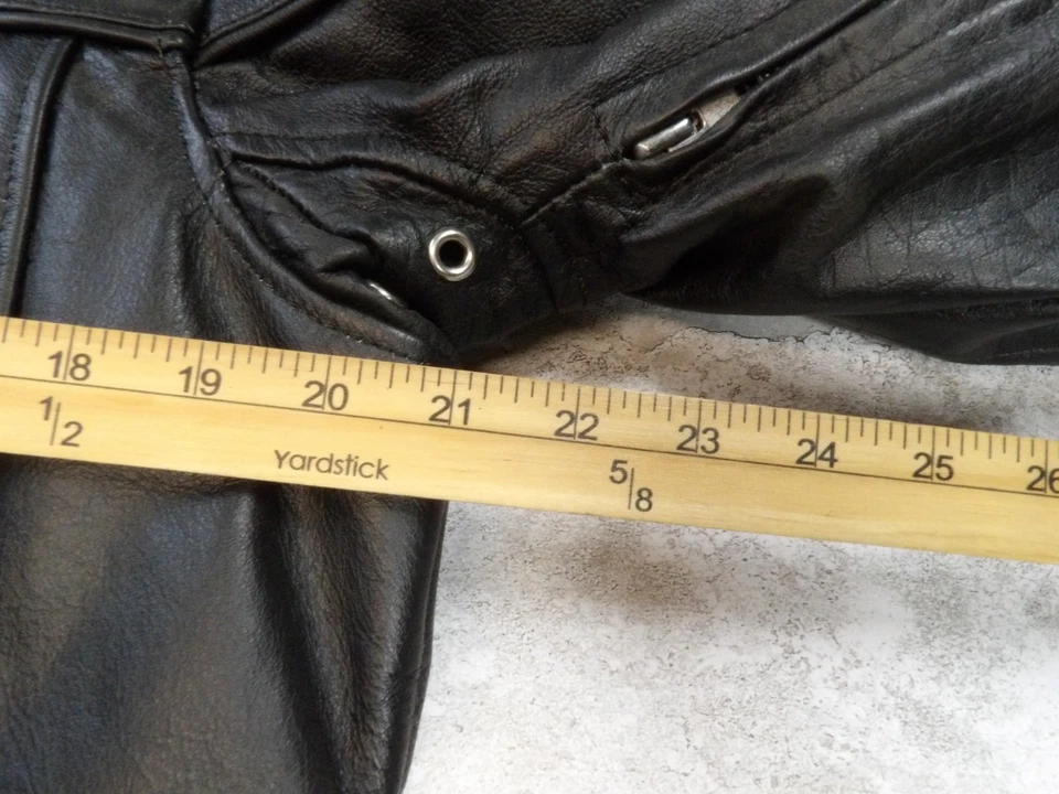 Jaqueta de couro quente feminina XL couro preto motociclista acolchoada forrada nova - Imagem 3 de 4