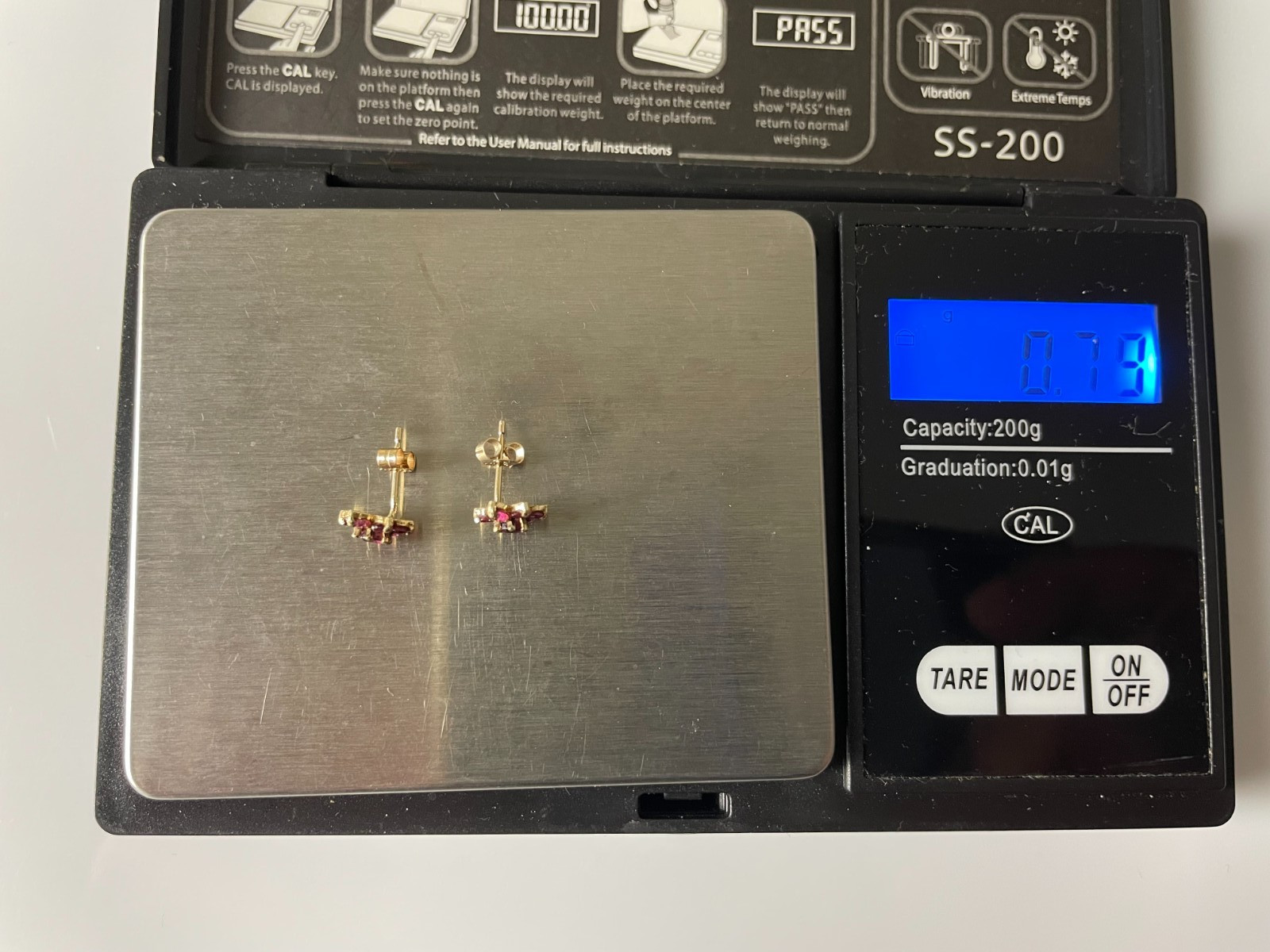 Ruby Earrings 9ct Gold Ruby Flower Cluster Earrin… - image 13