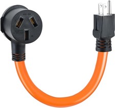 NEMA 5-15P to 10-50R Dryer Adapter Cord 1.5FT, 110V 15Amp 3 Prong 3 Prong...