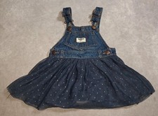 OshKosh B'gosh Girls 18M Denim Overall With Ruffle Skirt-Navy