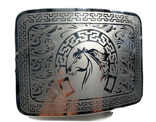 MEXICAN CHARRO WESTERN HORSE BELT BUCKLE. HEBILLA CHARRA. HEBILLA VAQUERA RODEO