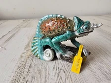 Kalifano iguana trinket jeweled box keepsake RARE jewelry rhinestone green uniqu