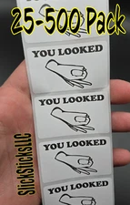 Circle Game Meme Stickers 25-500 Pack Hand You lose you looked bulk lot labels